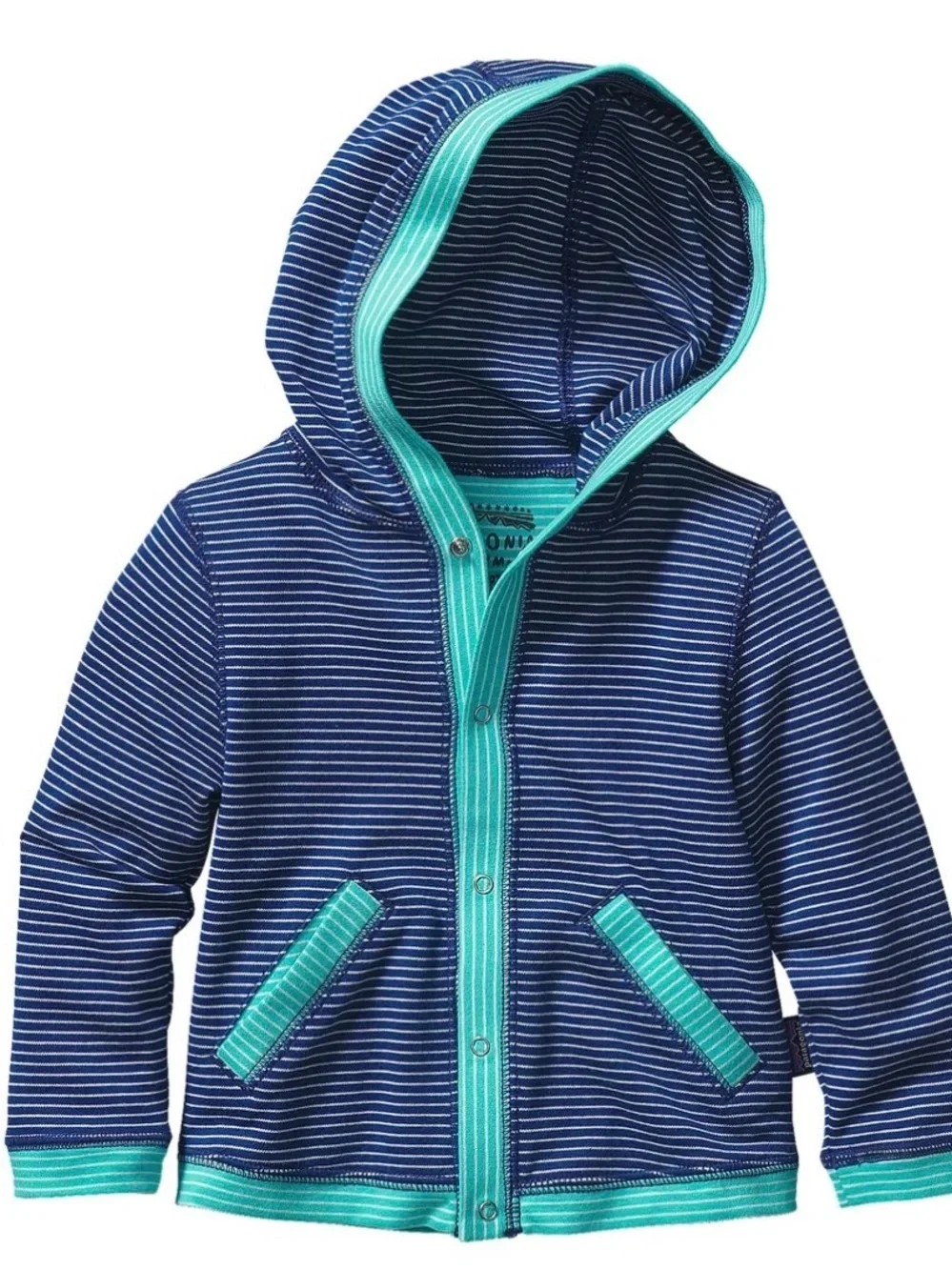 Patagonia Striped Cotton Baby Hoodie Jacket Bundle of Two Newborn & 0-3Months
